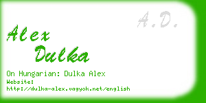 alex dulka business card